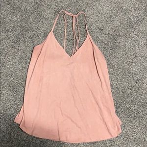 Pink suede tank top